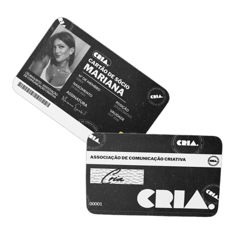 Cartão de sócio digital CRIA — frente e verso